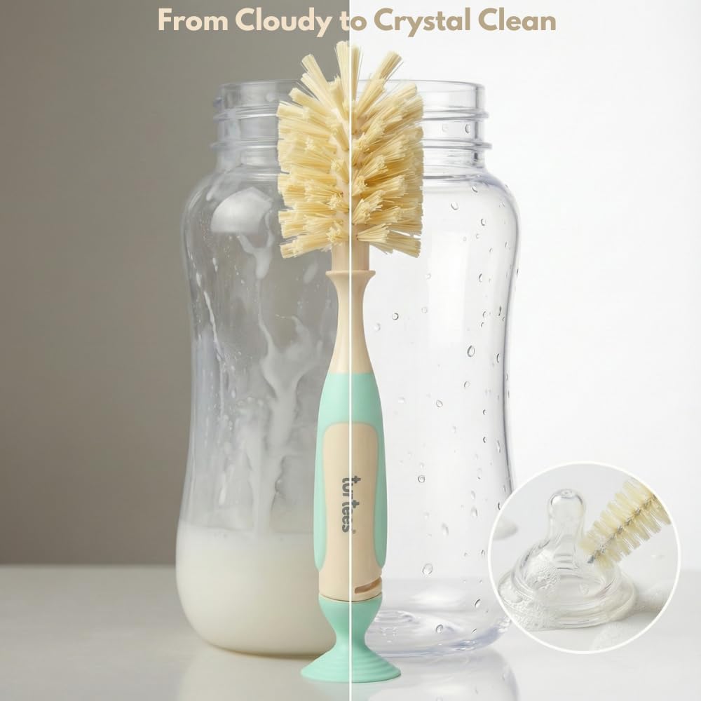 360° Bottle Cleaner Brush Set with Hidden Nipple Brush