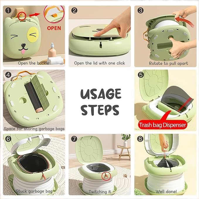 Green 3-in-1 Portable Travel Potty