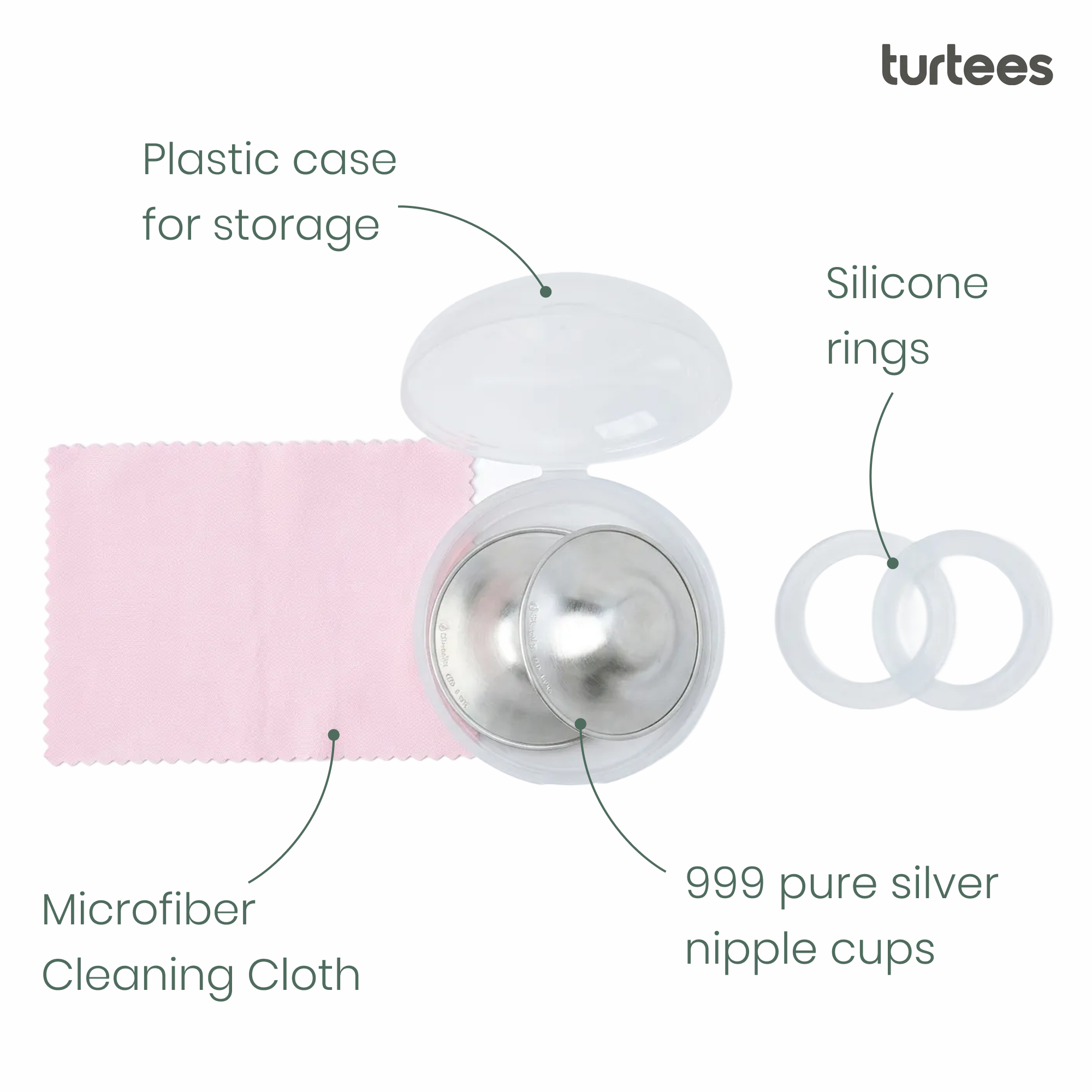 Pure 999 Silver Nursing Cups